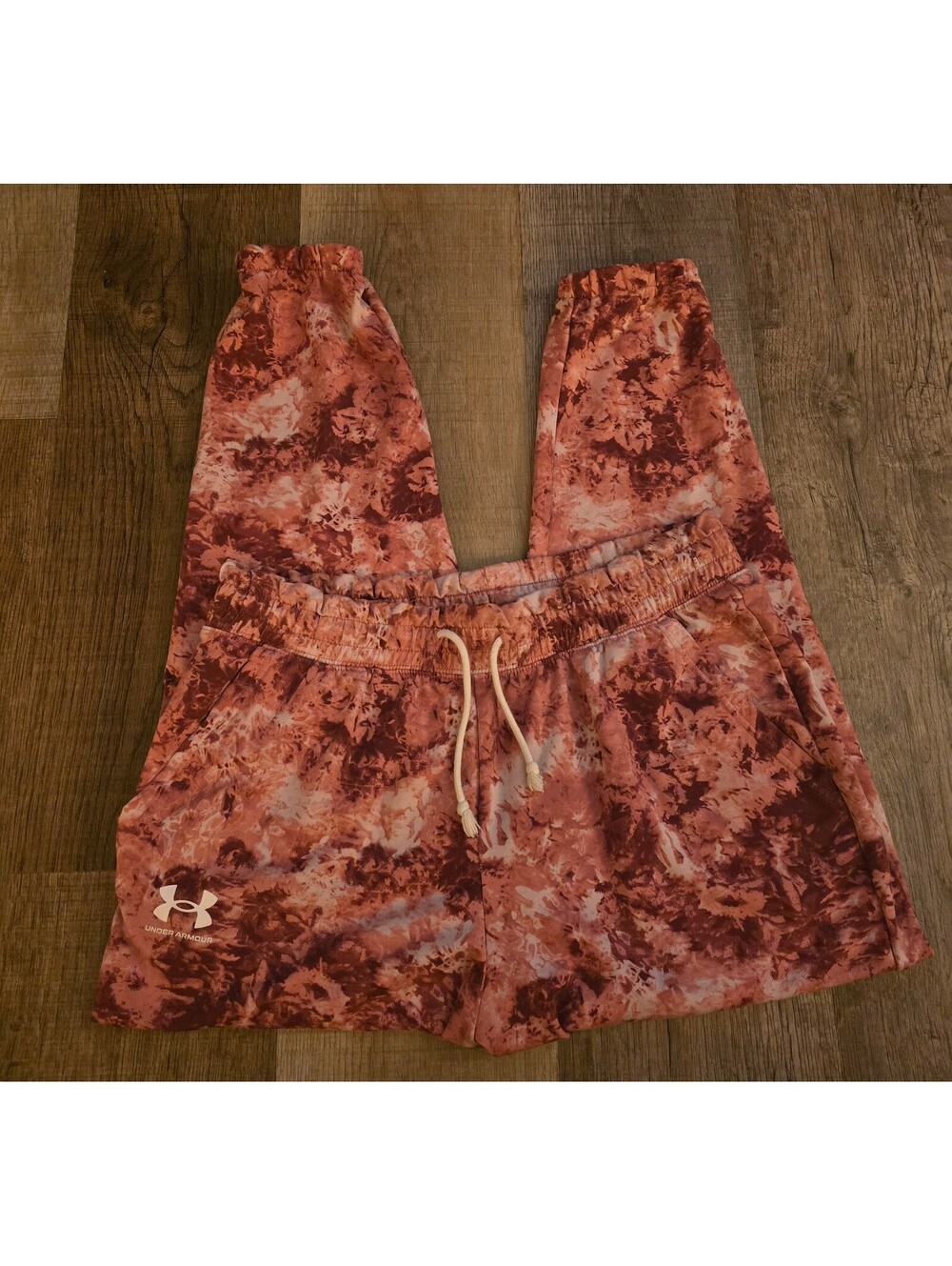 Under Armour Women's Pink Rust Tie-Dye Joggers Sweatpants Loose Fit